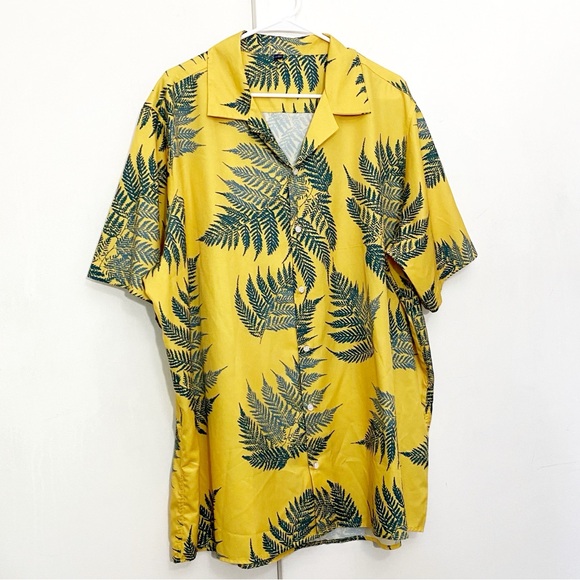 DESIGN IN ITALY silky feel Hawaiian tropic print short sleeve button up shirt 2X - Picture 1 of 8